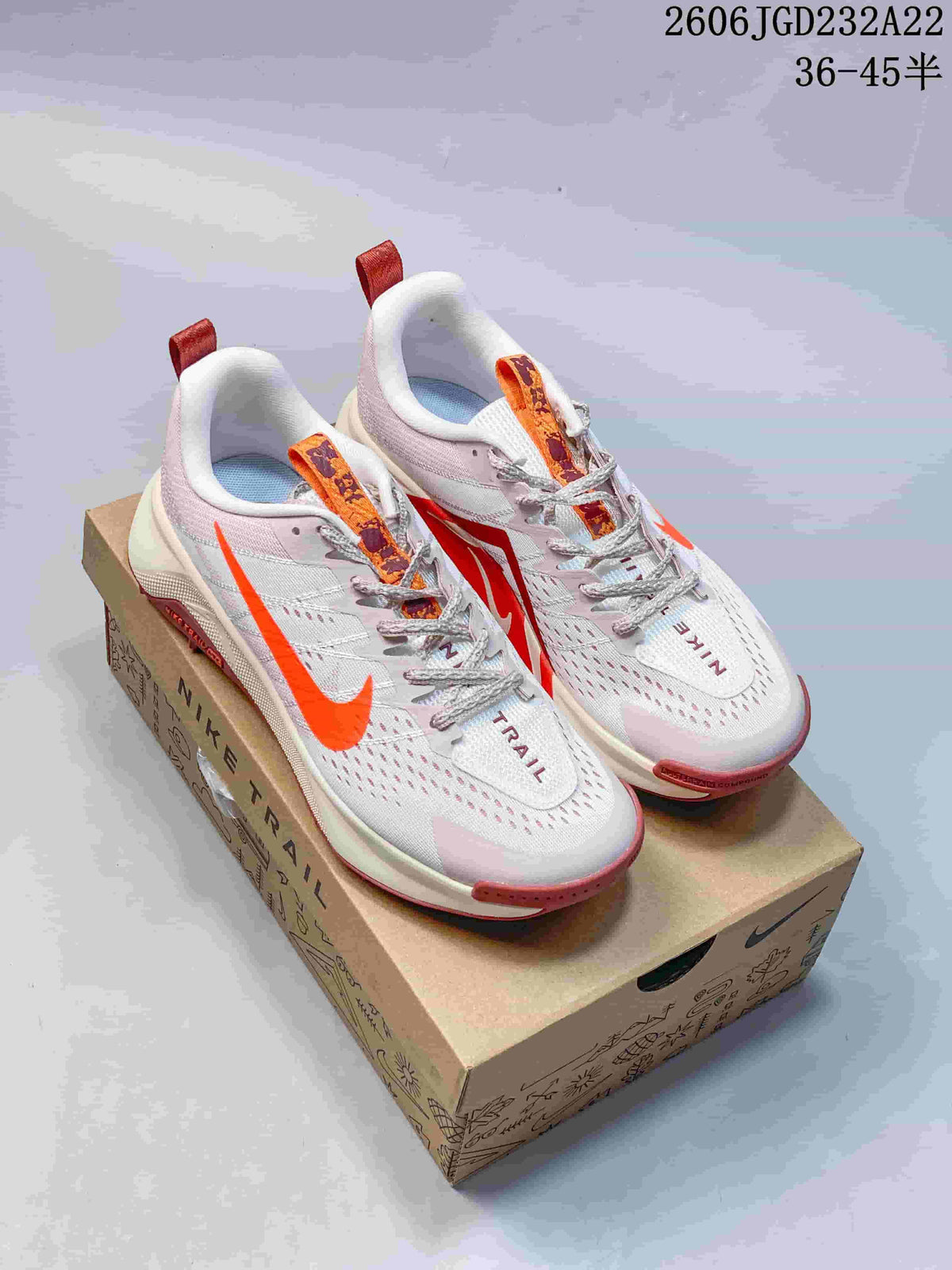 Nike ReactX Wildhorse 10 Trail Running Shoes, White and Orange