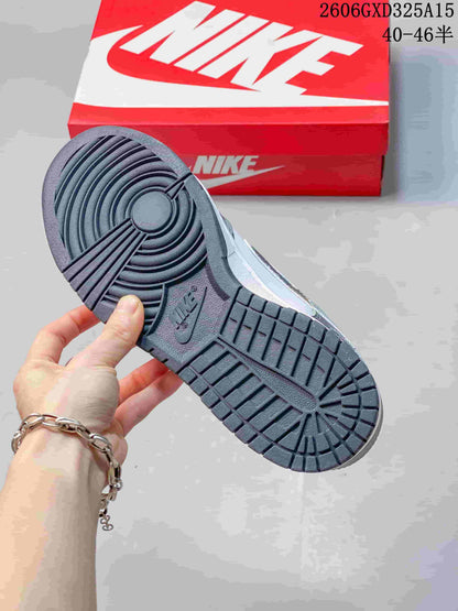 Nike Dunk Low Retro DIY Custom Sneakers in Gray and White