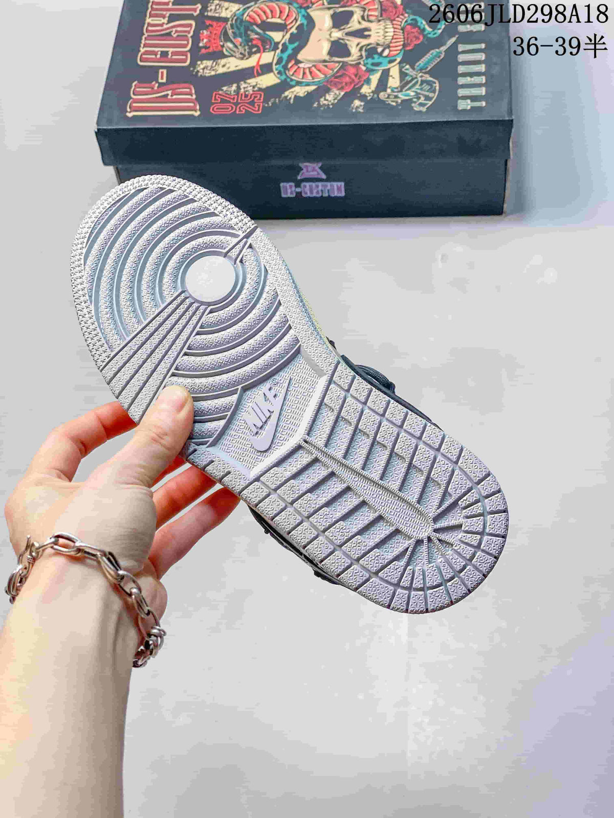 Jordan Air Jordan 1 Low Strap Sneakers in Gray and White