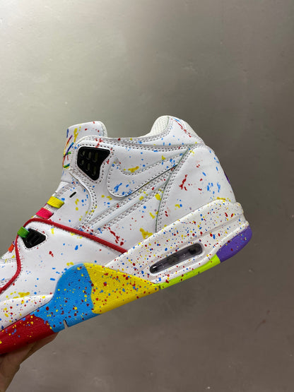 Nike Air Flight 89 High-Top Sneakers in White Multicolor